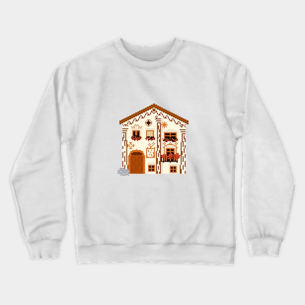 Flowery Cottage Pixel Art Crewneck Sweatshirt by toffany's